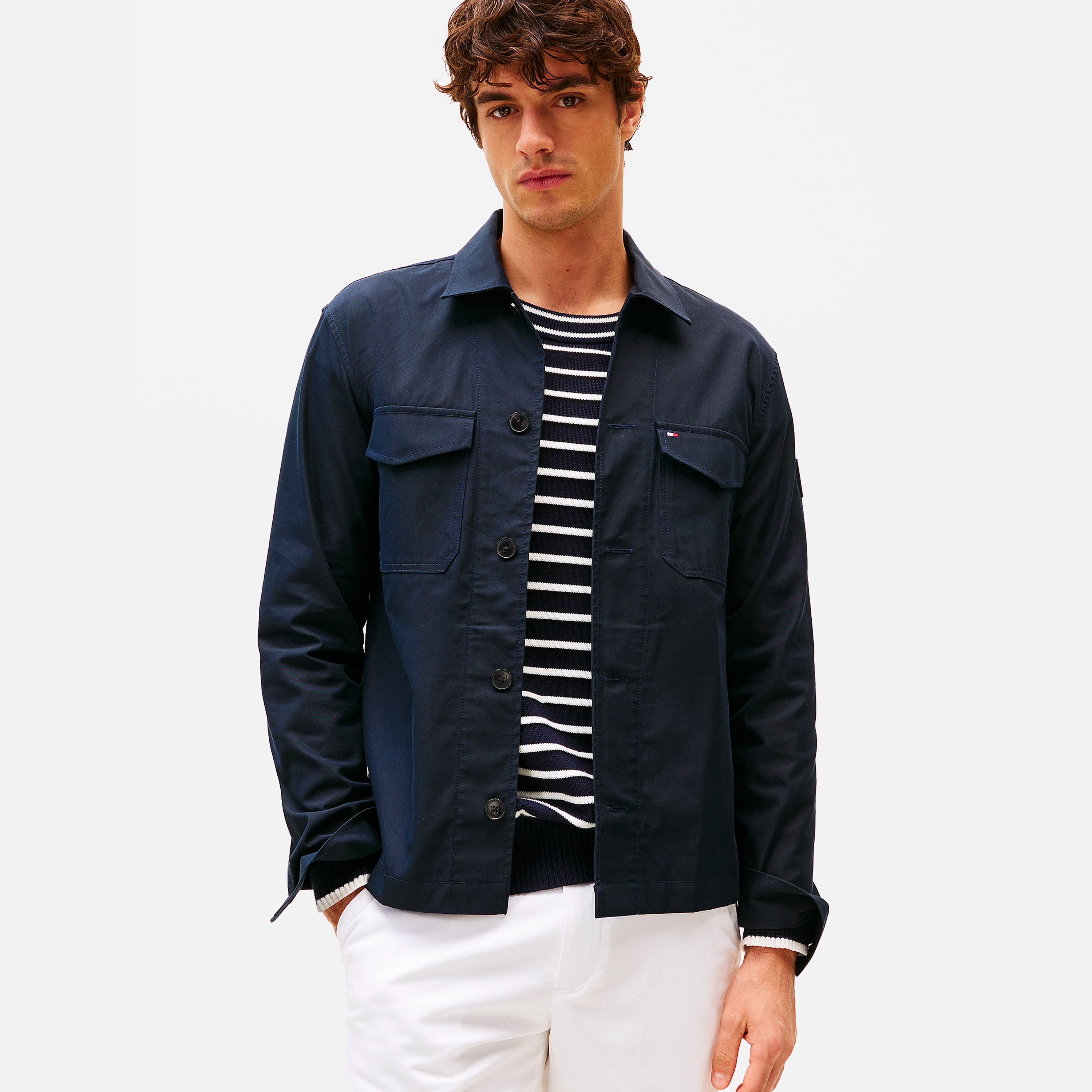 TOMMY HILFIGER JACKET COTTON NYLON SHIRT J