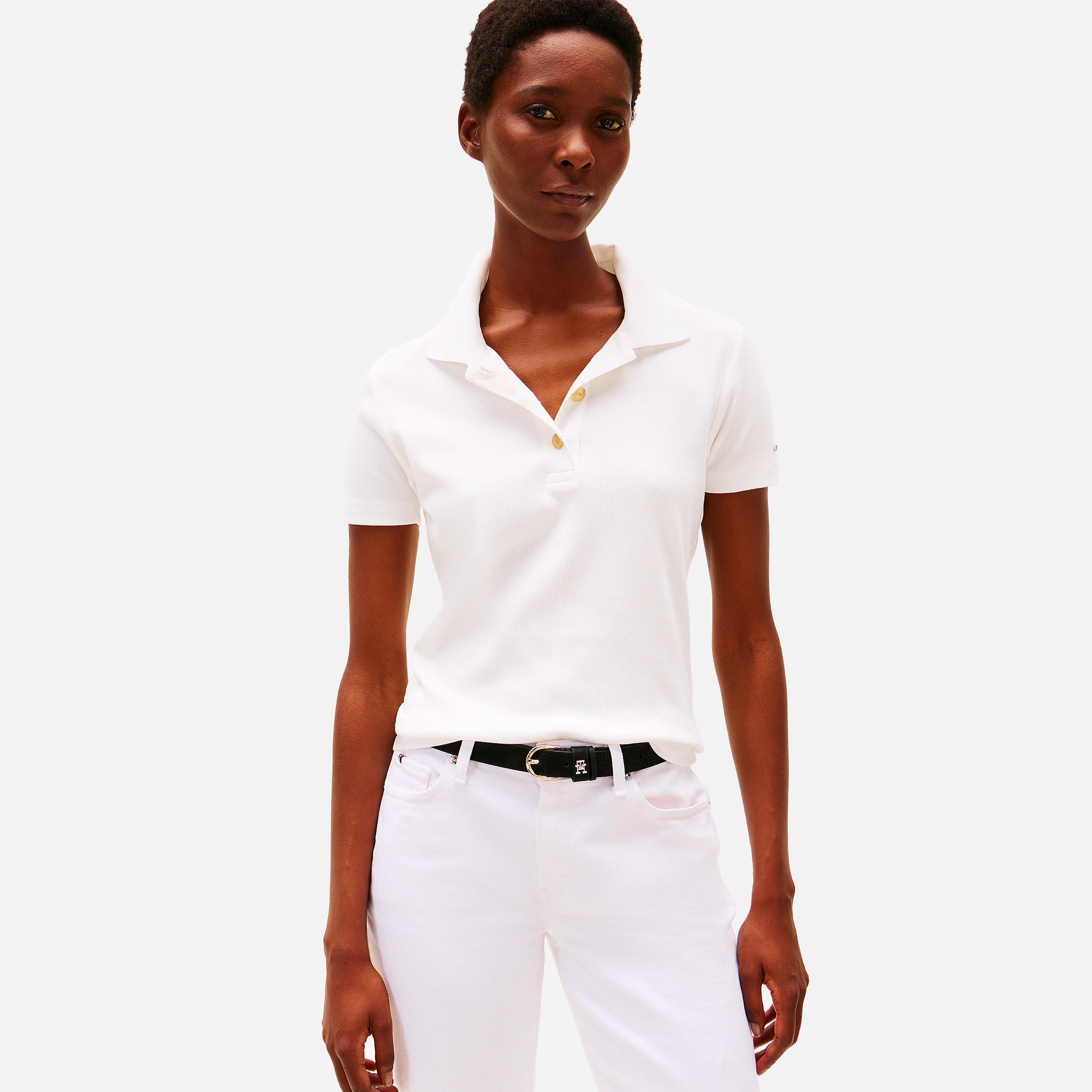 TOMMY HILFIGER POLO SLIM GOLD BUTTON POL