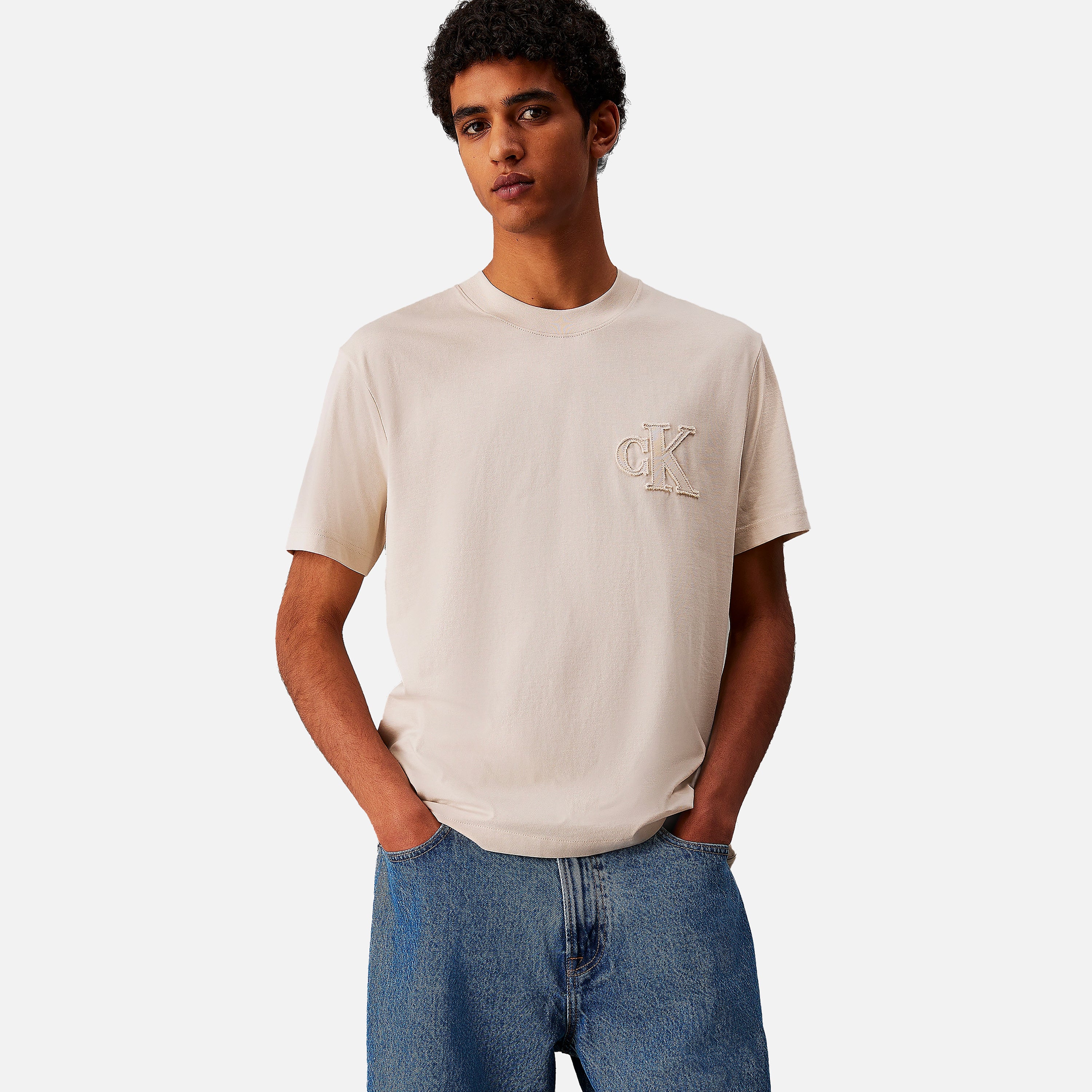 CALVIN JEANS T-SHIRT CK APPLIQUE TEE