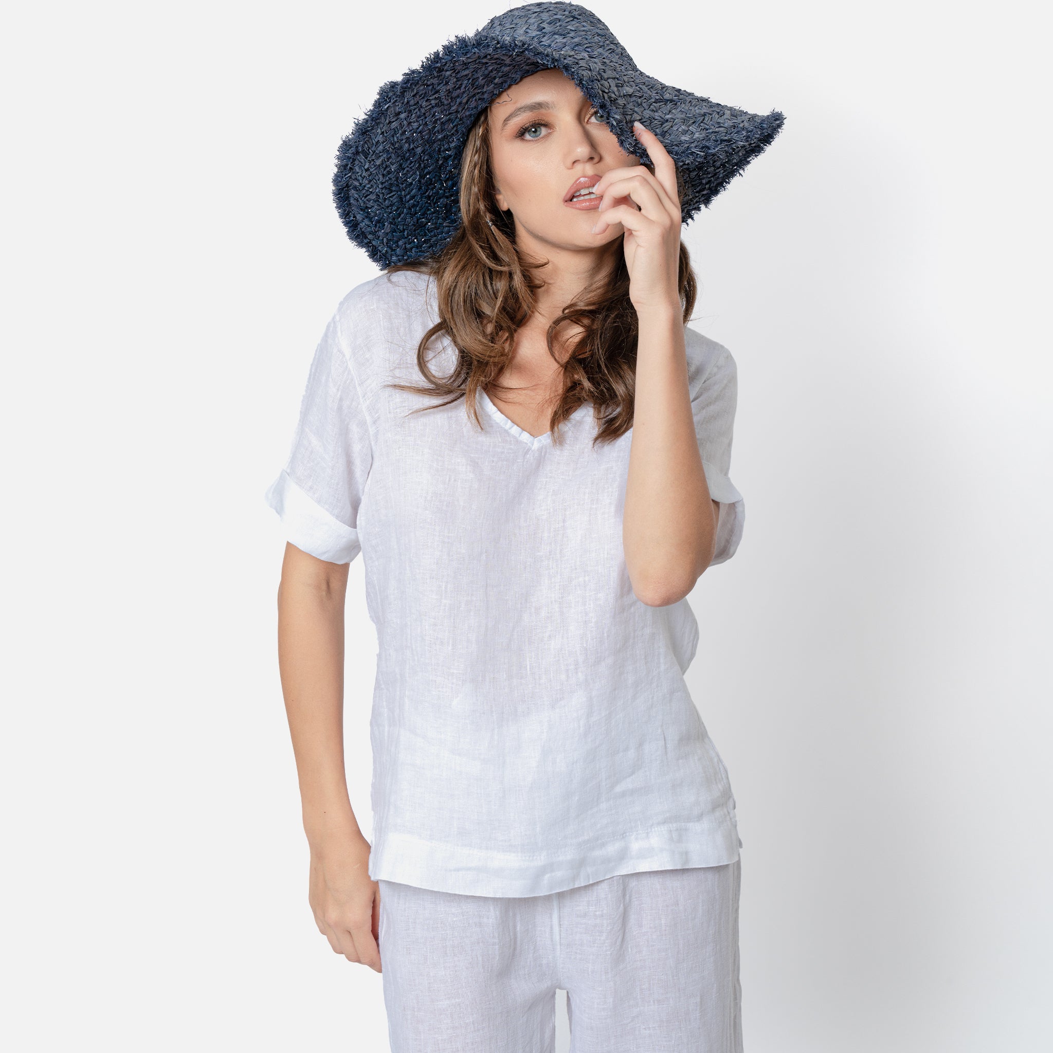 ACANFORA LINEN V-NECK TUNIC