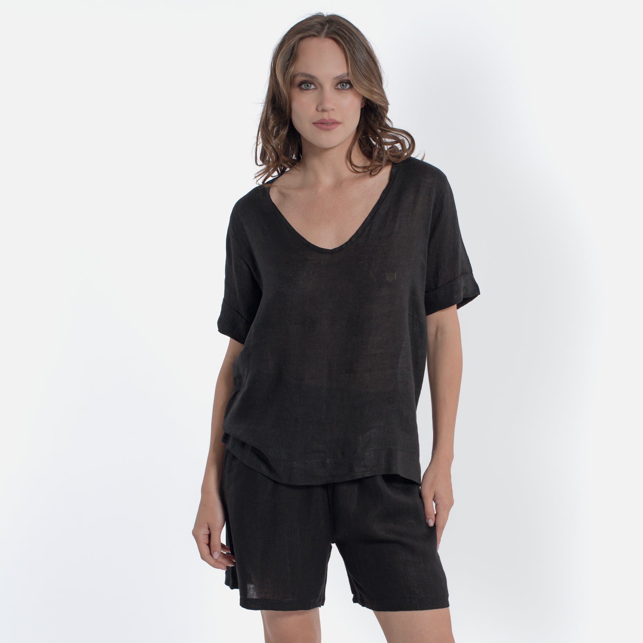 ACANFORA LINEN V-NECK TUNIC