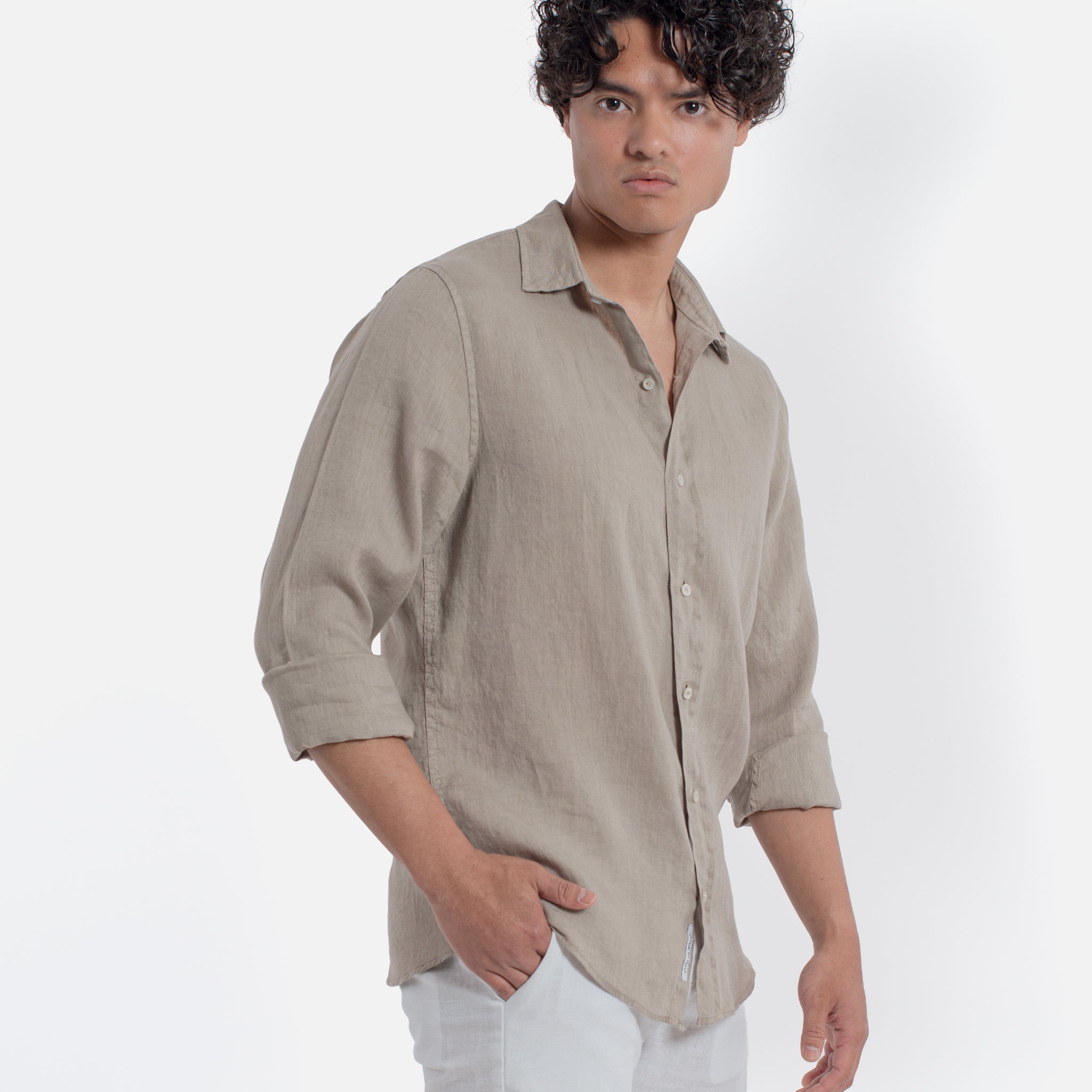 ACANFORA CAMICIA LINO COLLO ITALIA