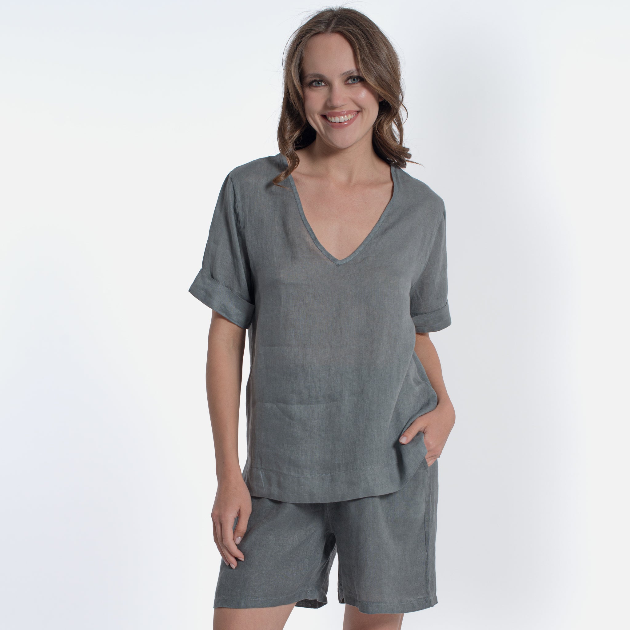 ACANFORA LINEN V-NECK TUNIC