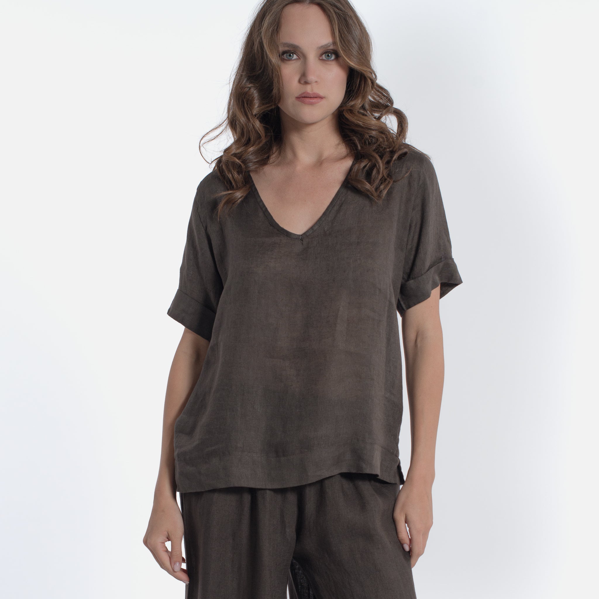 ACANFORA LINEN V-NECK TUNIC