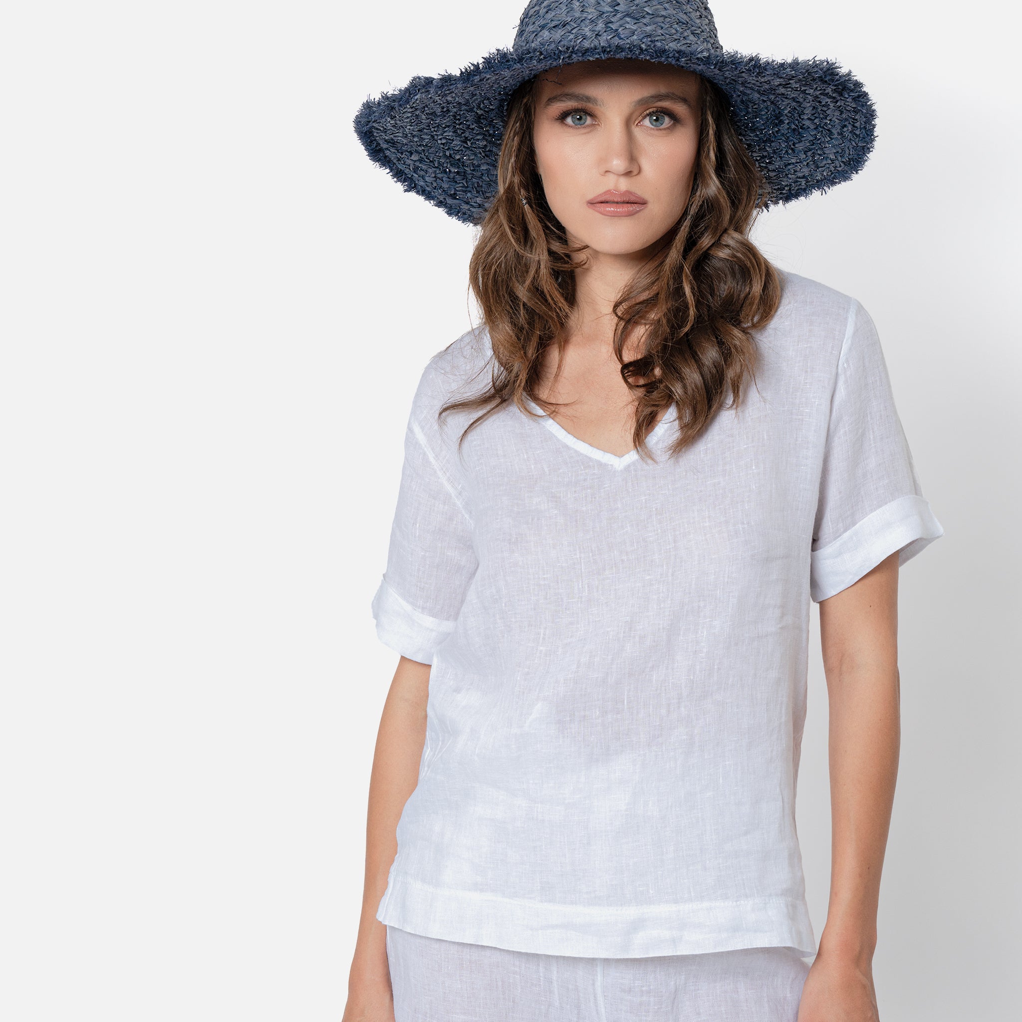ACANFORA LINEN V-NECK TUNIC