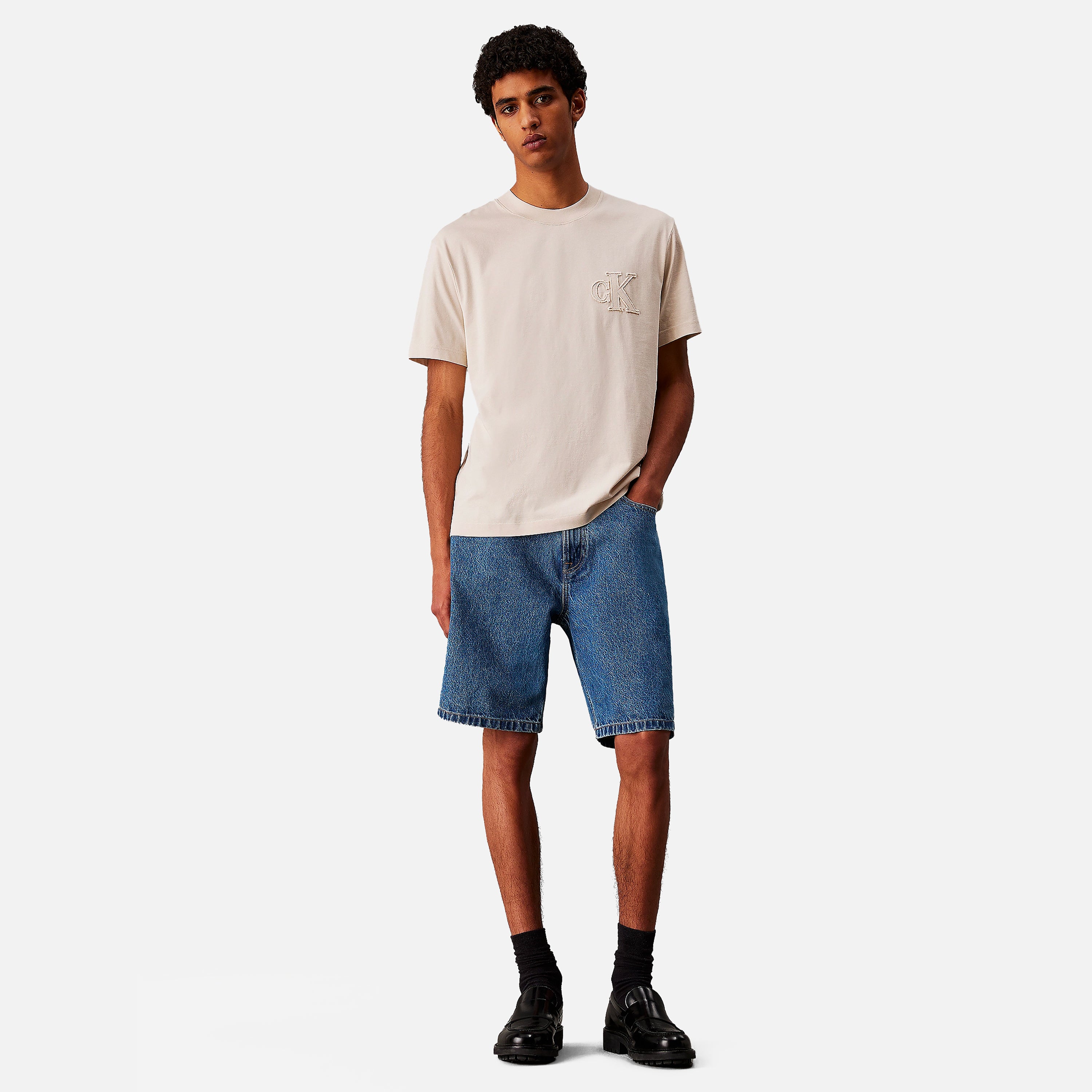 CALVIN JEANS T-SHIRT CK APPLIQUE TEE