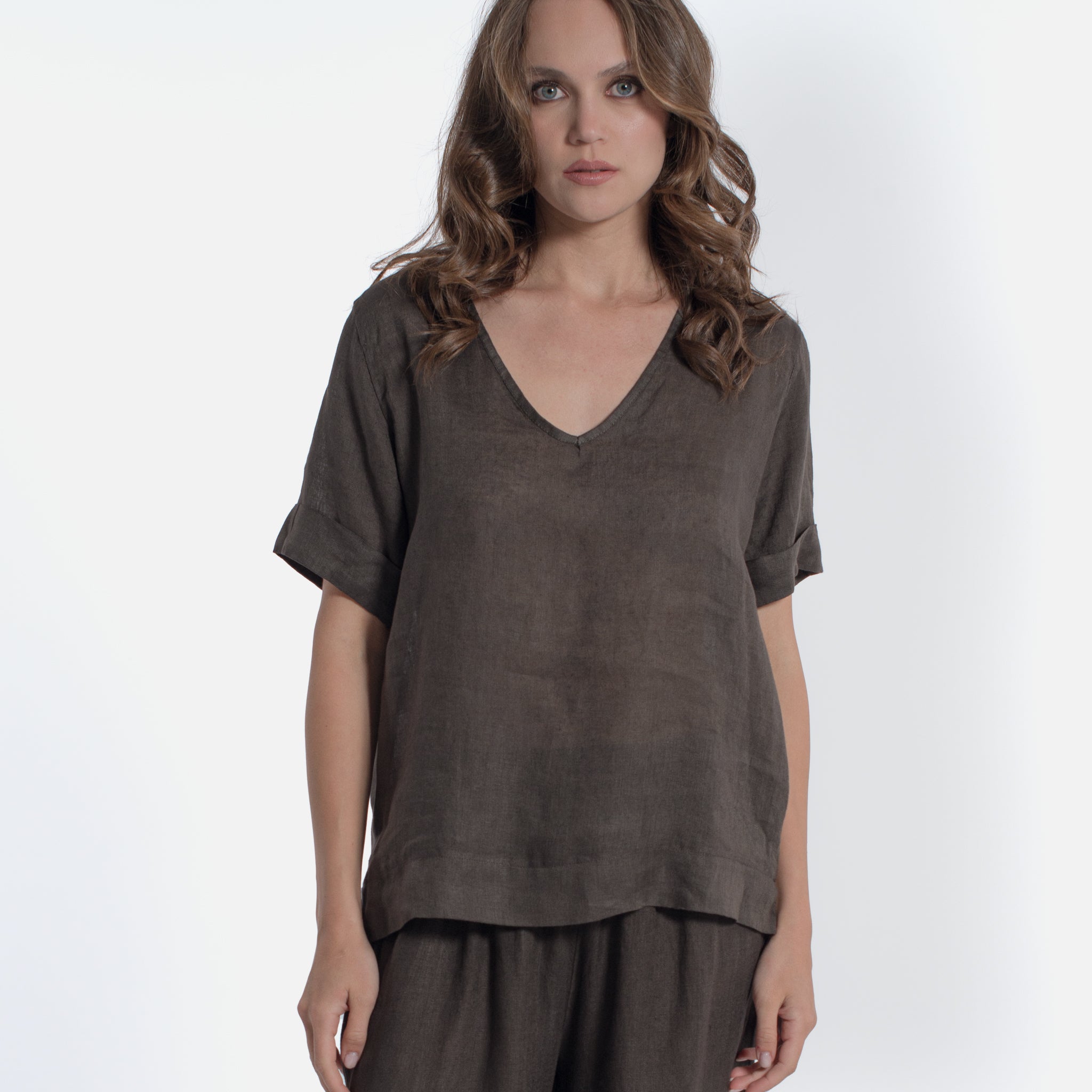 ACANFORA LINEN V-NECK TUNIC