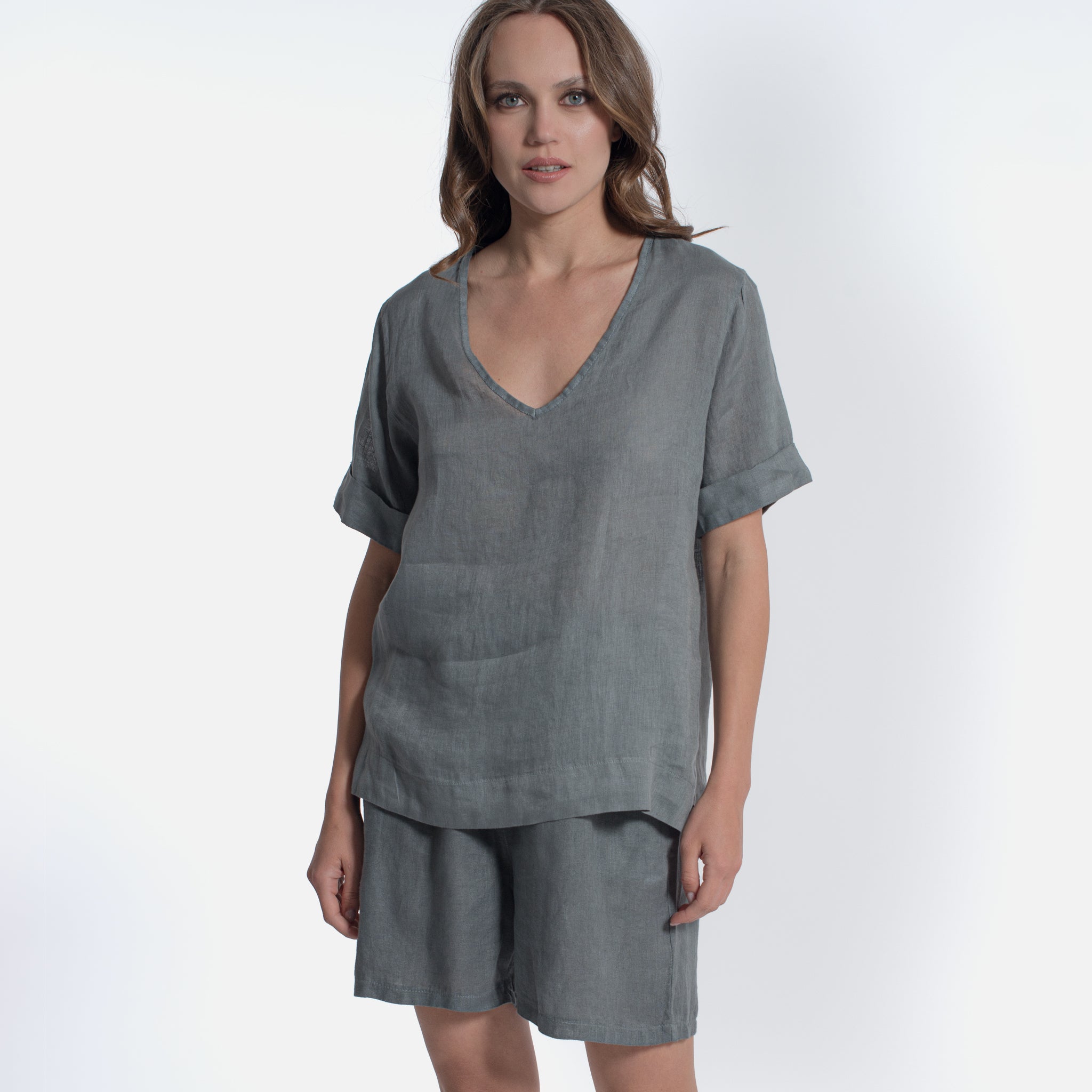 ACANFORA LINEN V-NECK TUNIC