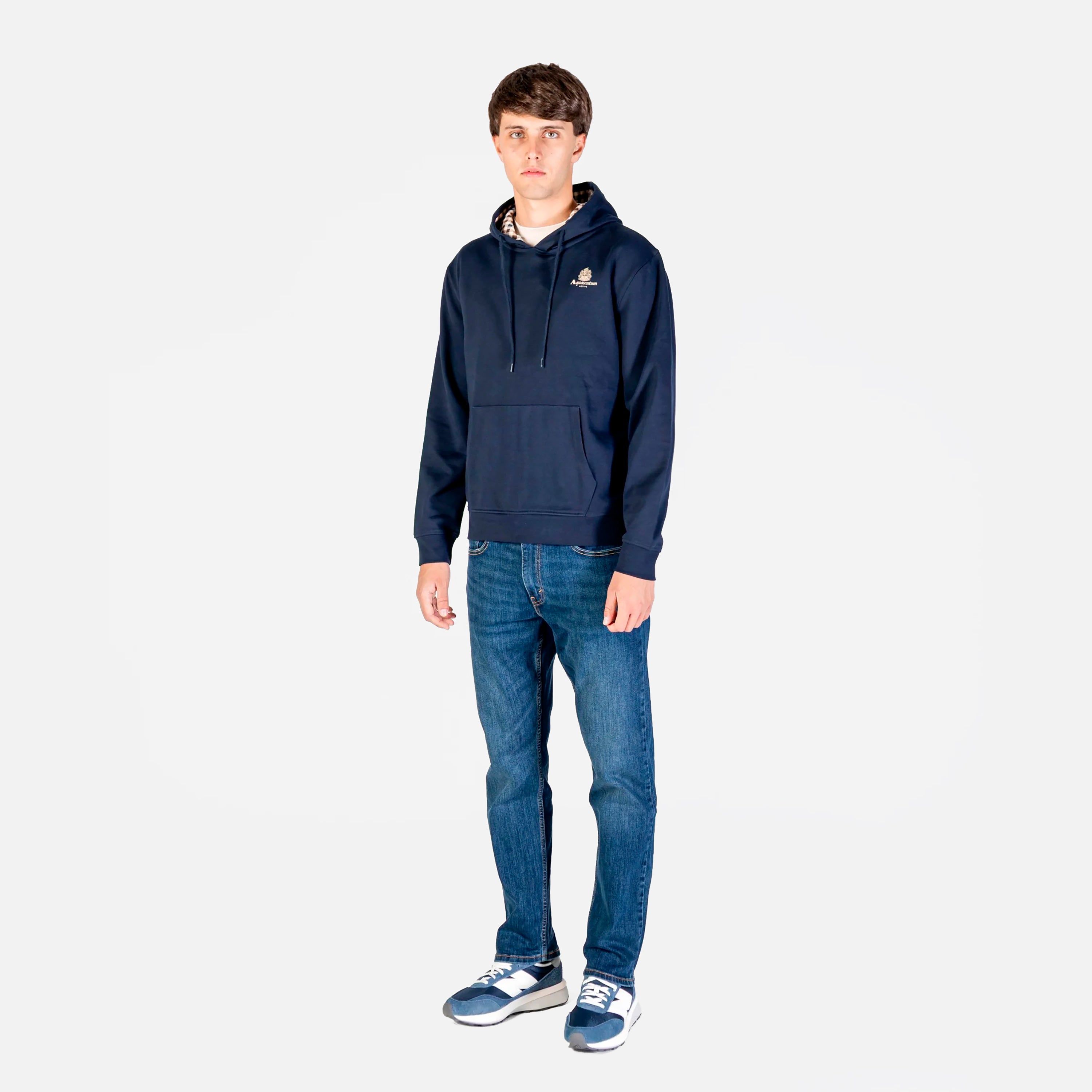 AQUASCUTUM FELPA SMALL LOGO HOODIE FLEECE
