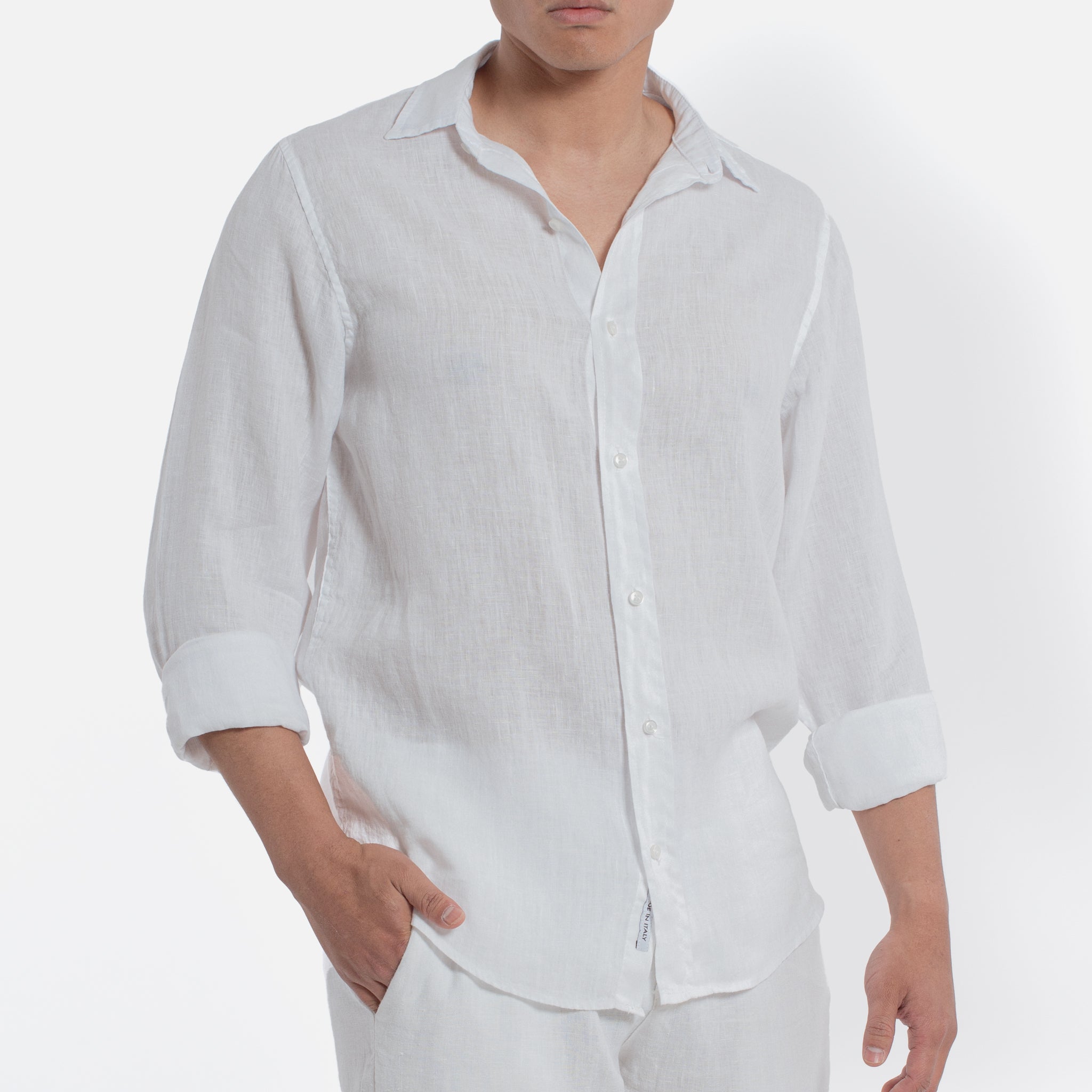 ACANFORA CAMICIA LINO COLLO ITALIA