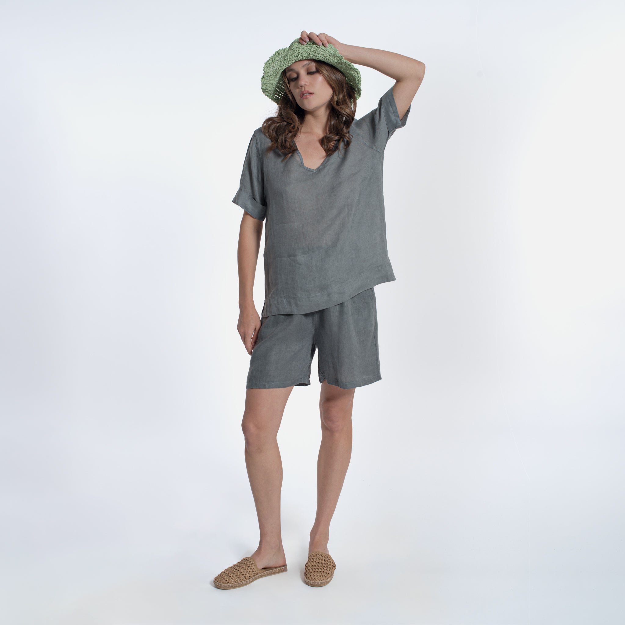 ACANFORA LINEN V-NECK TUNIC