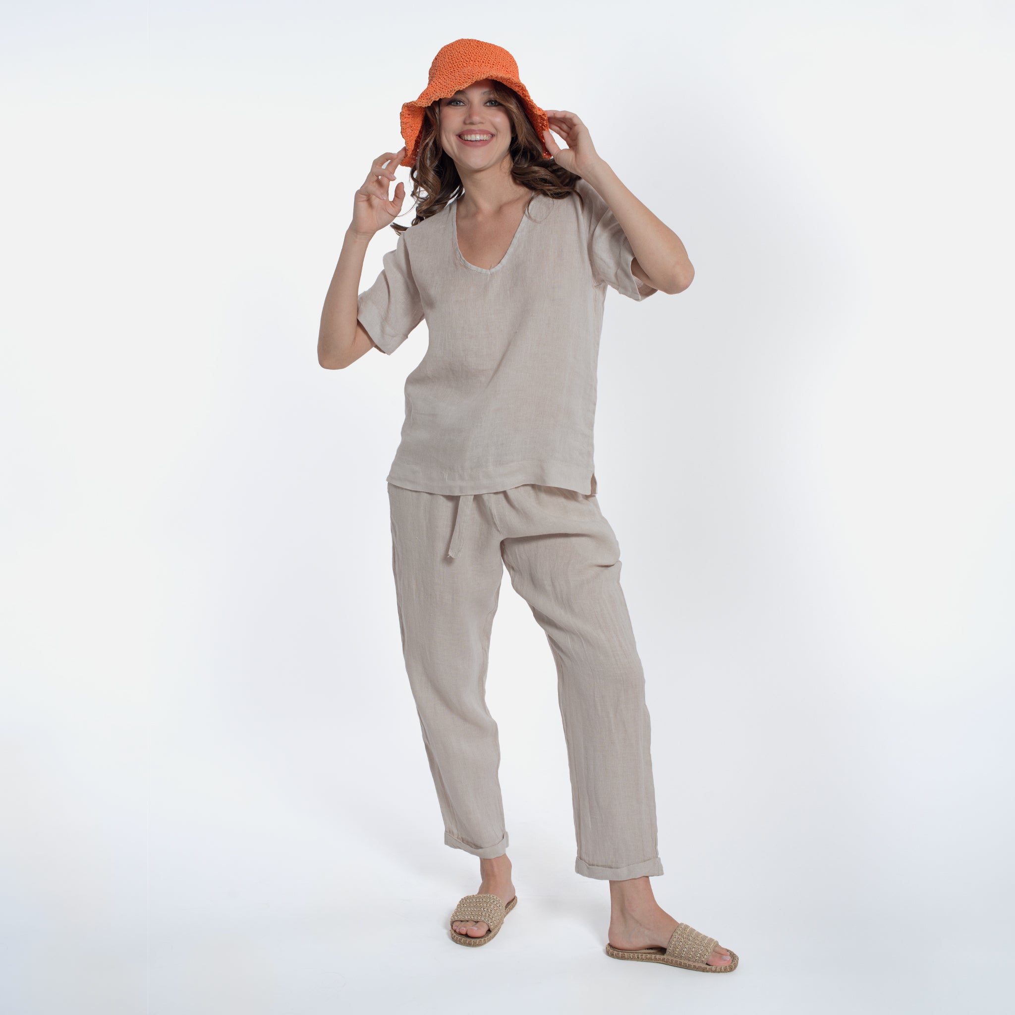 ACANFORA LINEN V-NECK TUNIC
