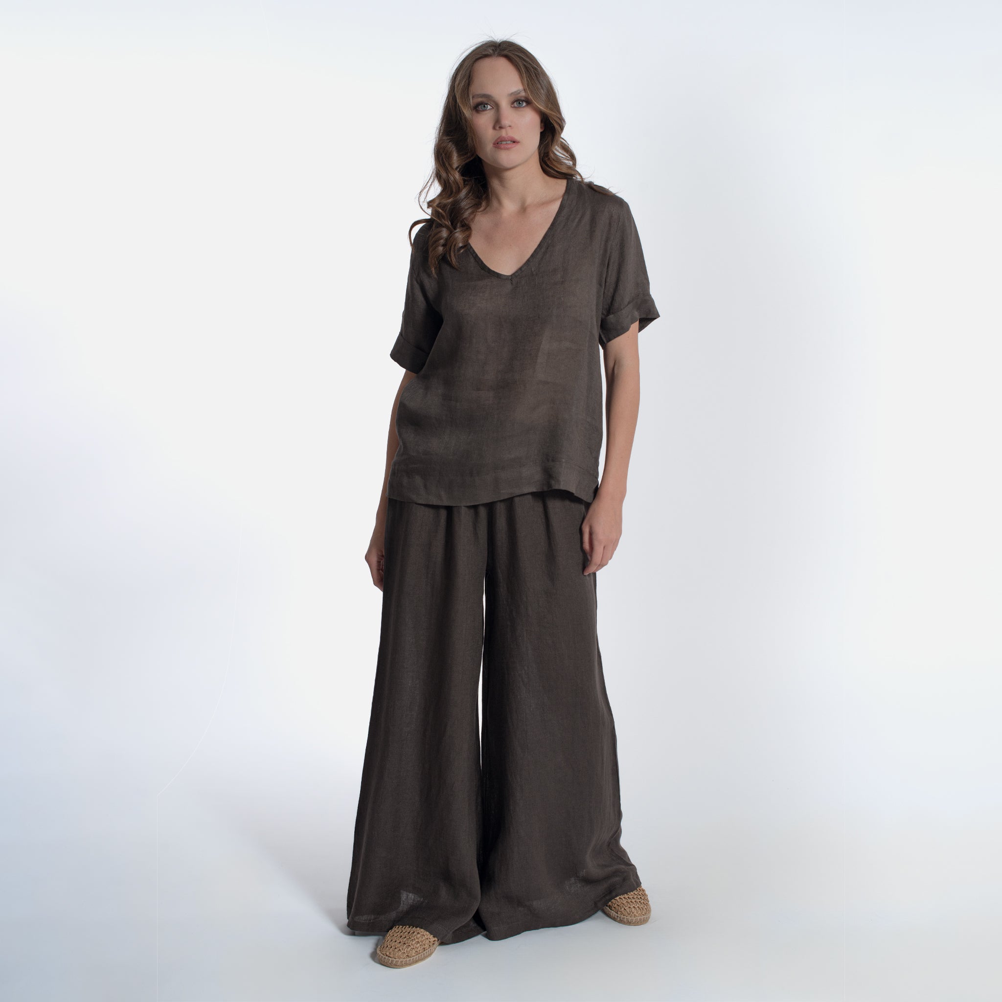 ACANFORA LINEN V-NECK TUNIC