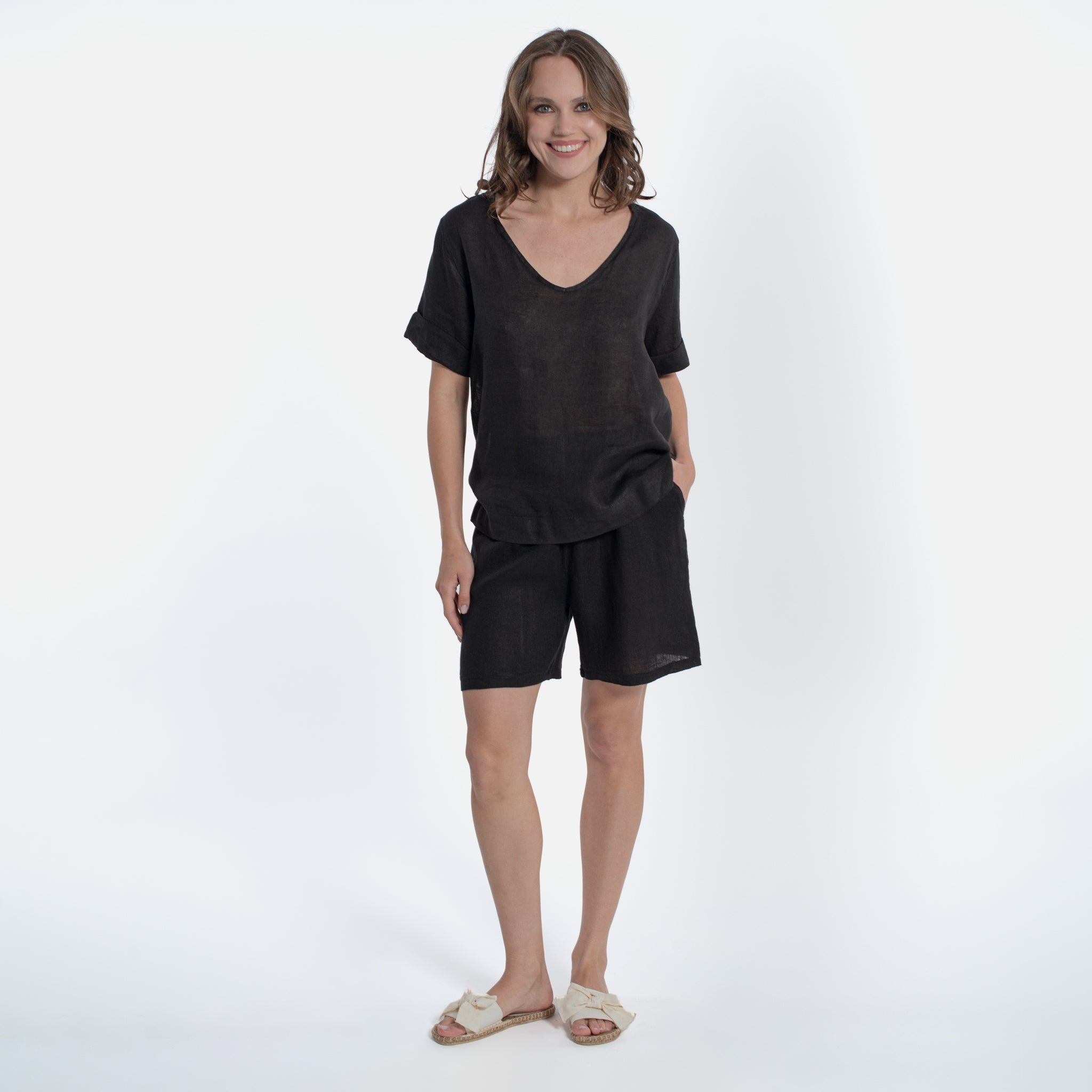 ACANFORA LINEN V-NECK TUNIC