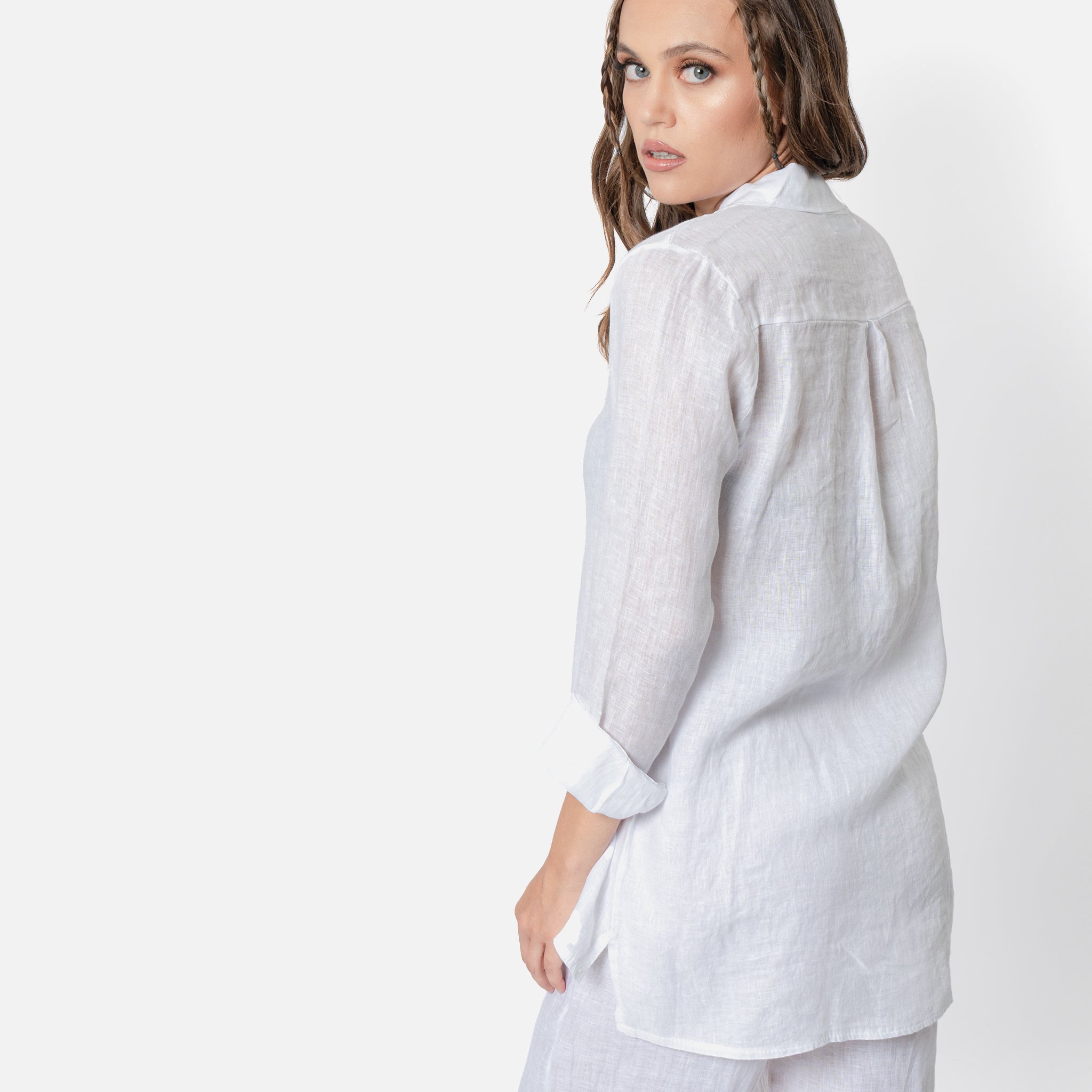 ACANFORA CAMICIA CON COLLO LINO