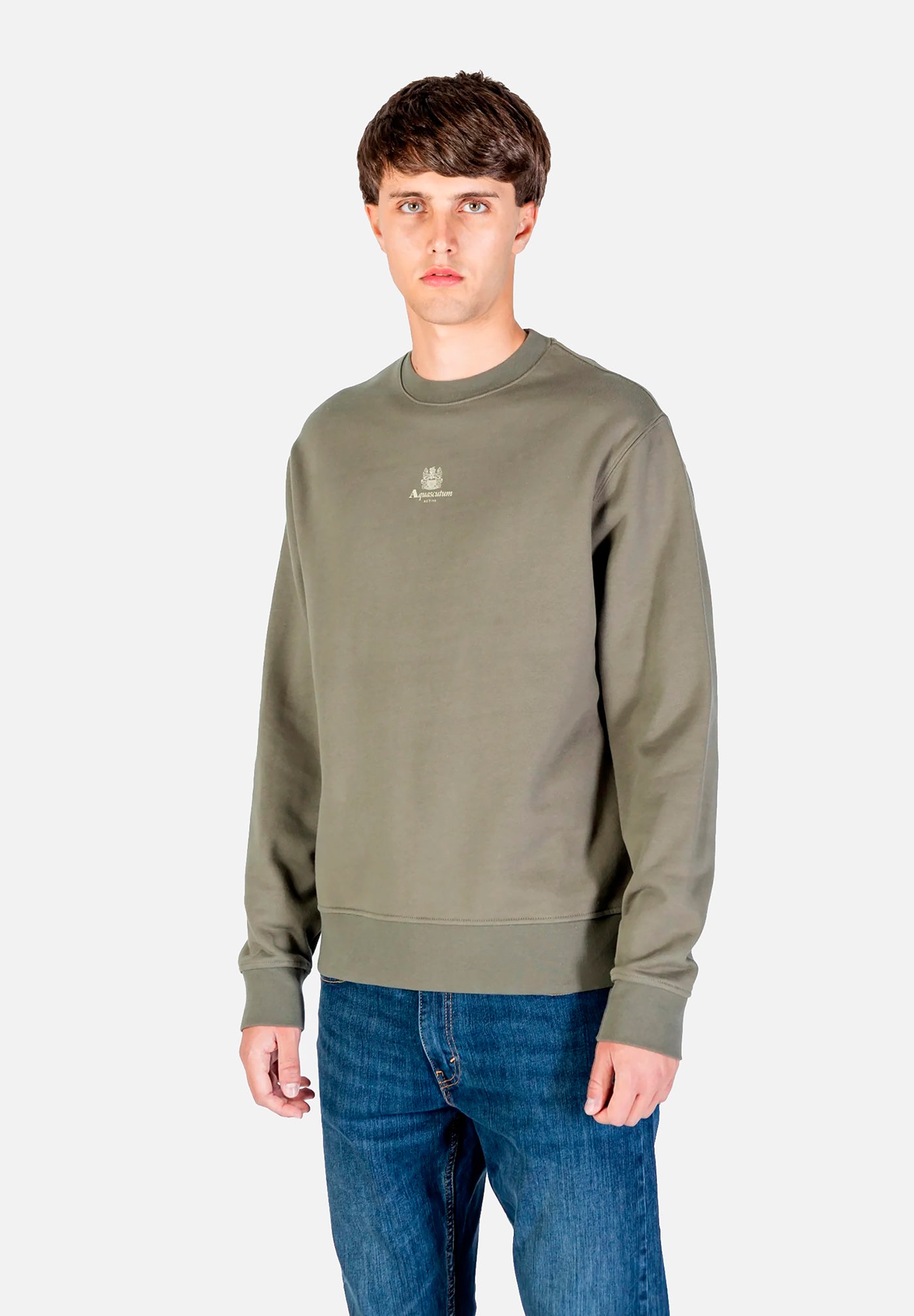 AQUASCUTUM FELPA CENTERED LOGO CREWNECK