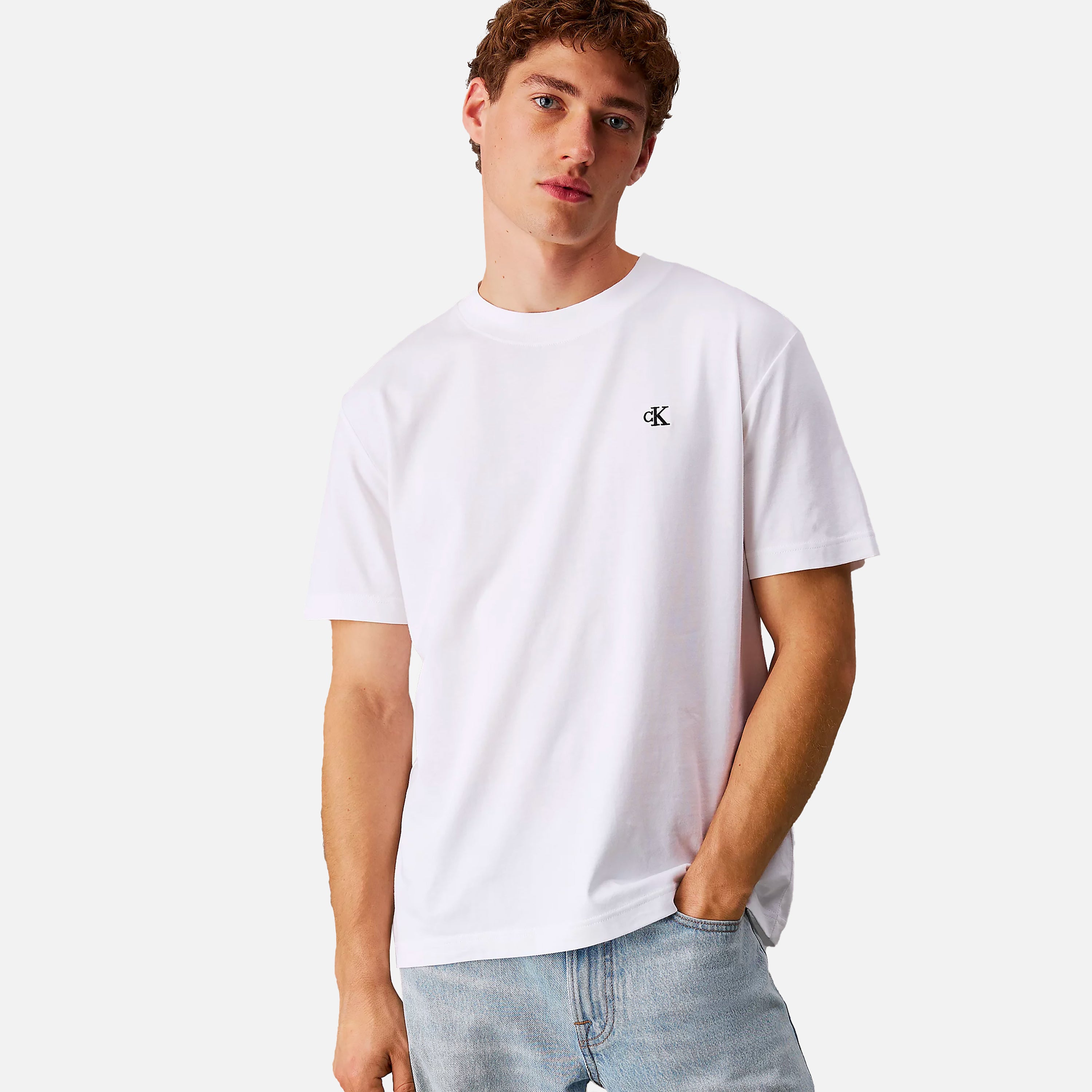 CALVIN JEANS T-SHIRT SERIF FONT GRAPHIC T