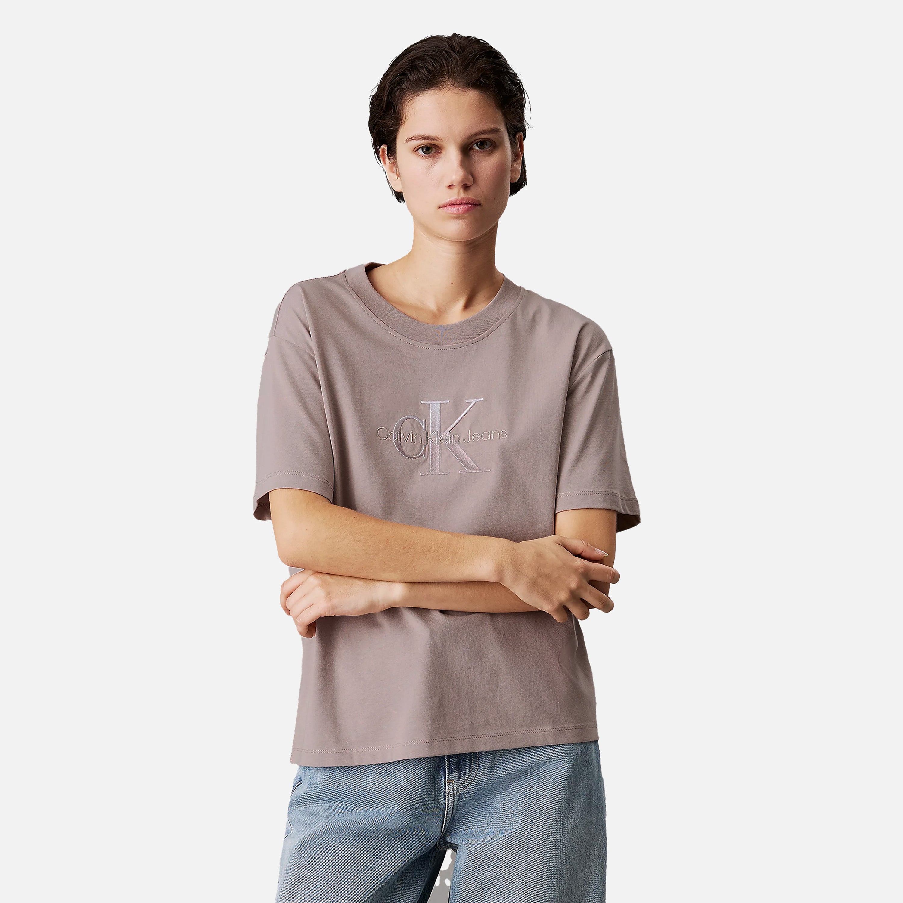 CALVIN JEANS T-SHIRT EMBROIDERED MONOLOGO