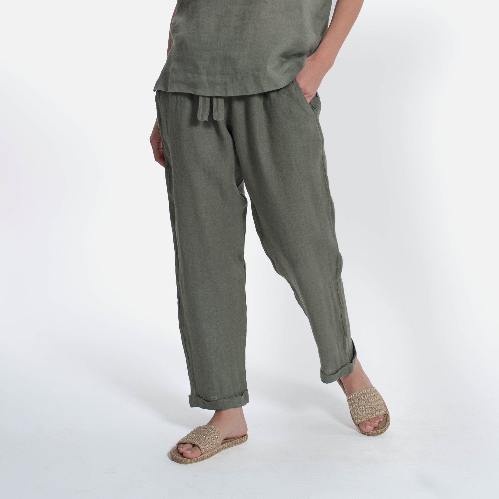 ACANPHORA LINEN TROUSERS