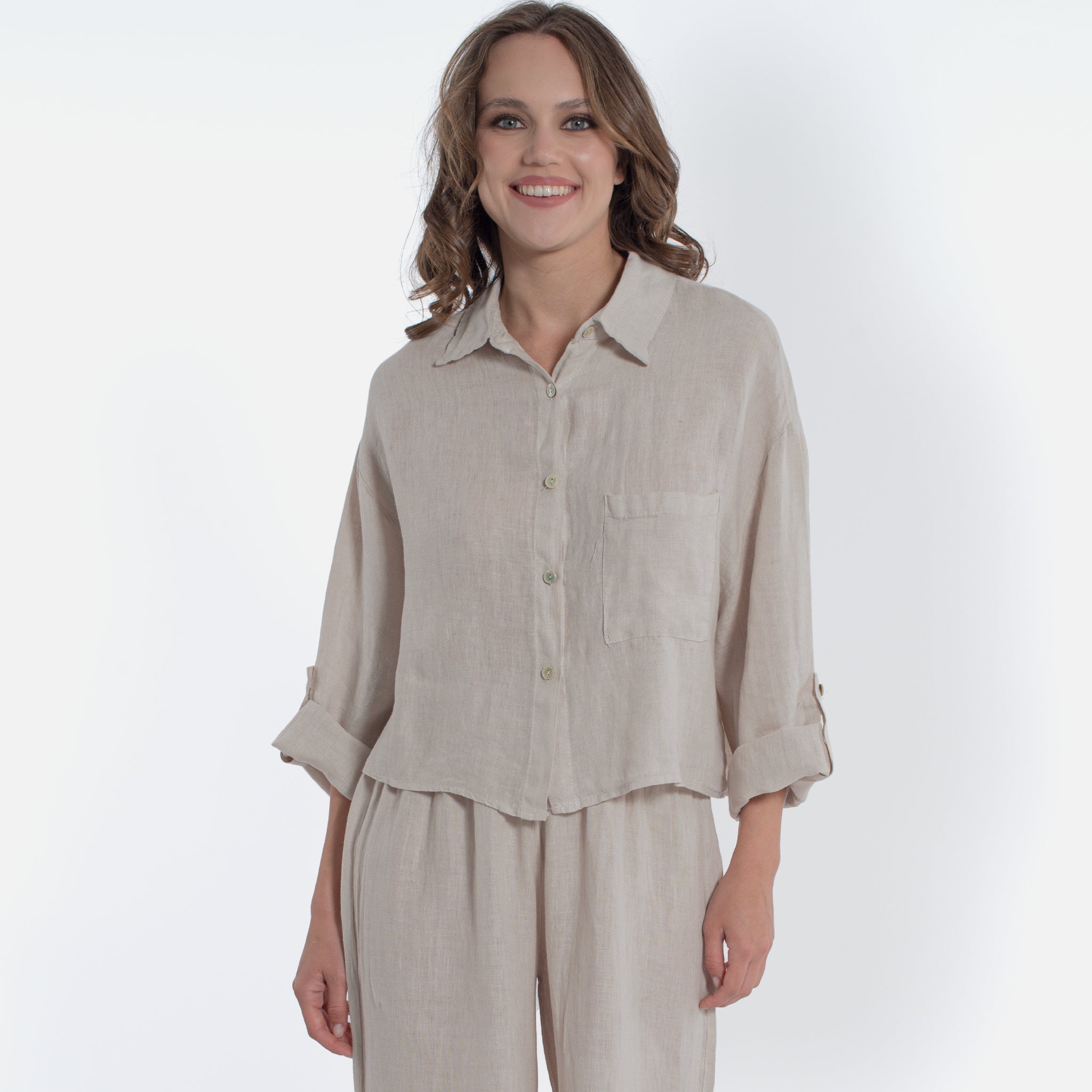 ACANFORA SHORT LINEN SHIRT