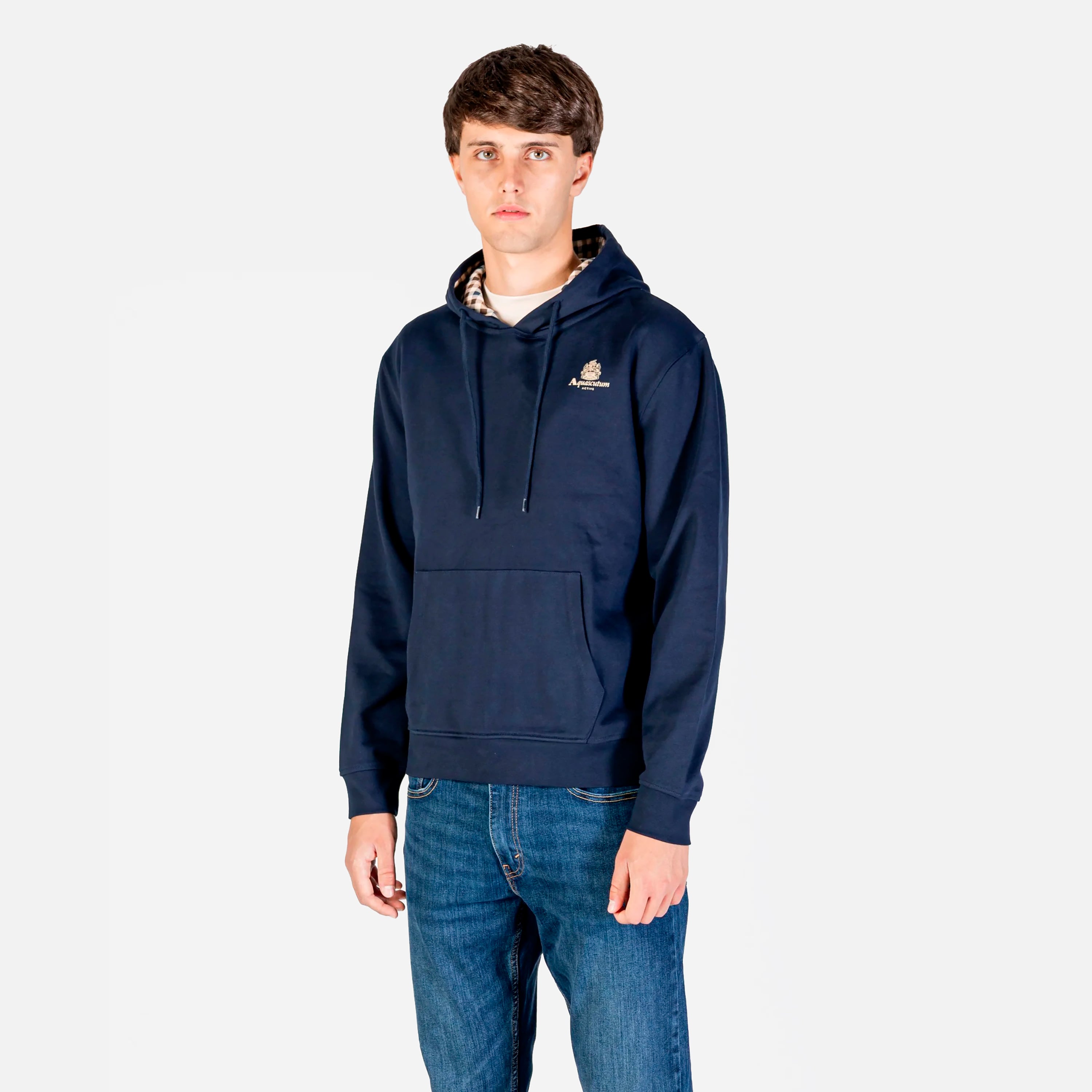 AQUASCUTUM FELPA SMALL LOGO HOODIE FLEECE