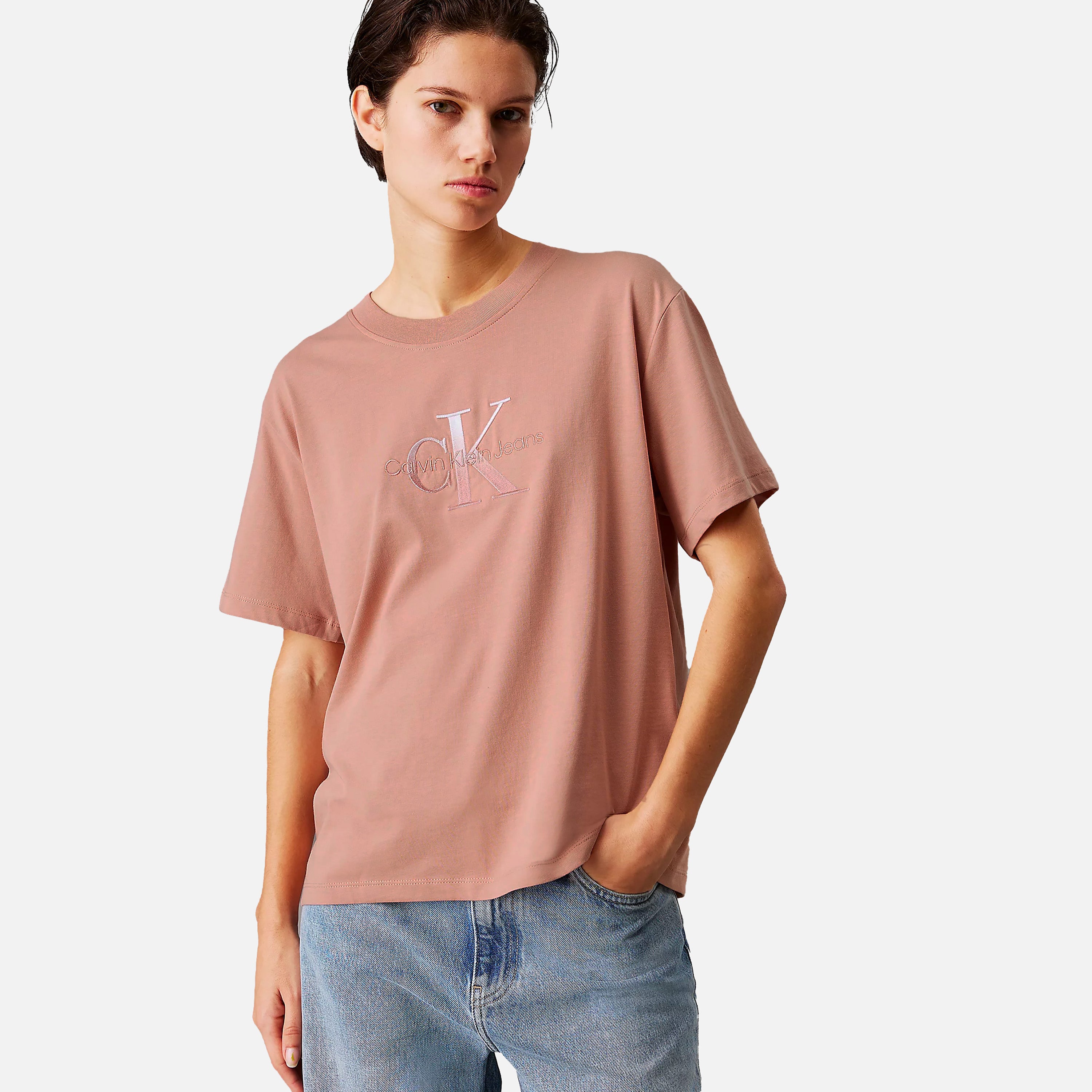 CALVIN JEANS T-SHIRT EMBROIDERED MONOLOGO