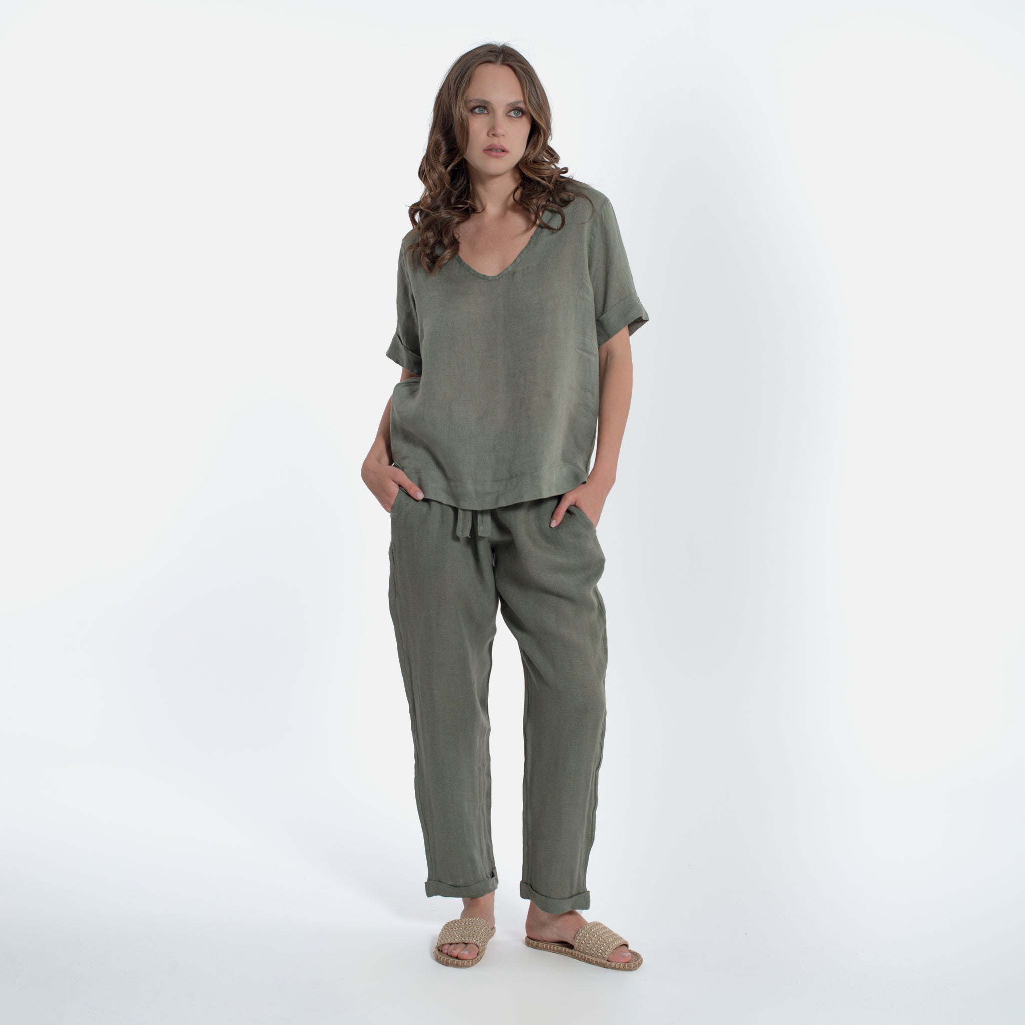 ACANPHORA LINEN TROUSERS