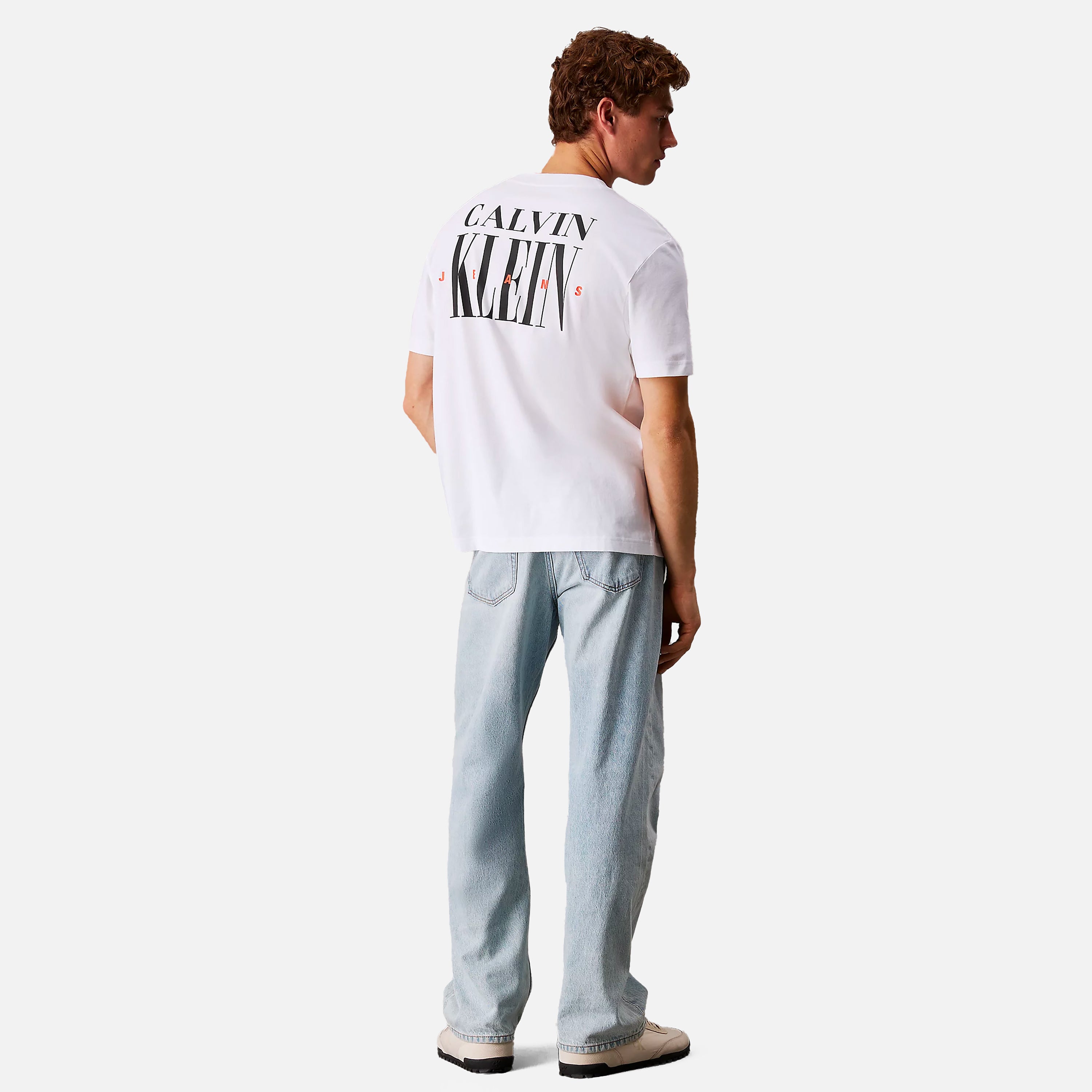 CALVIN JEANS T-SHIRT SERIF FONT GRAPHIC T