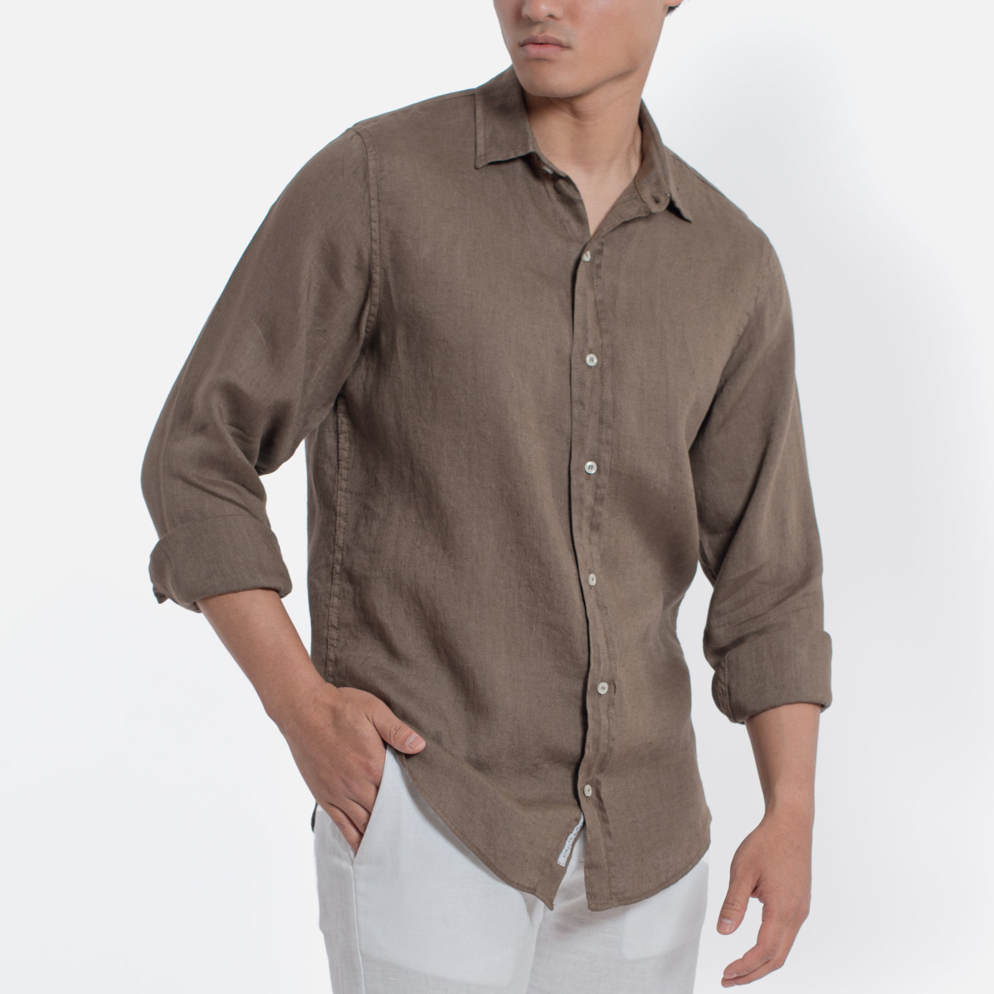 ACANFORA CAMICIA LINO COLLO ITALIA