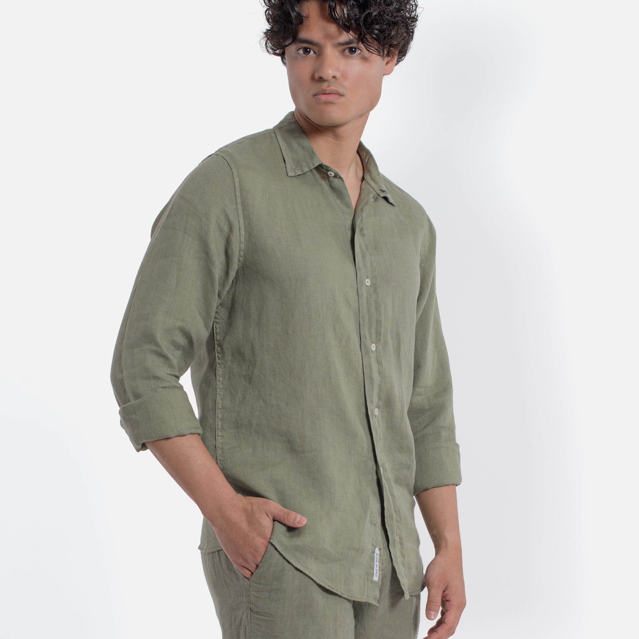 ACANFORA LINEN SHIRT ITALIAN COLLAR