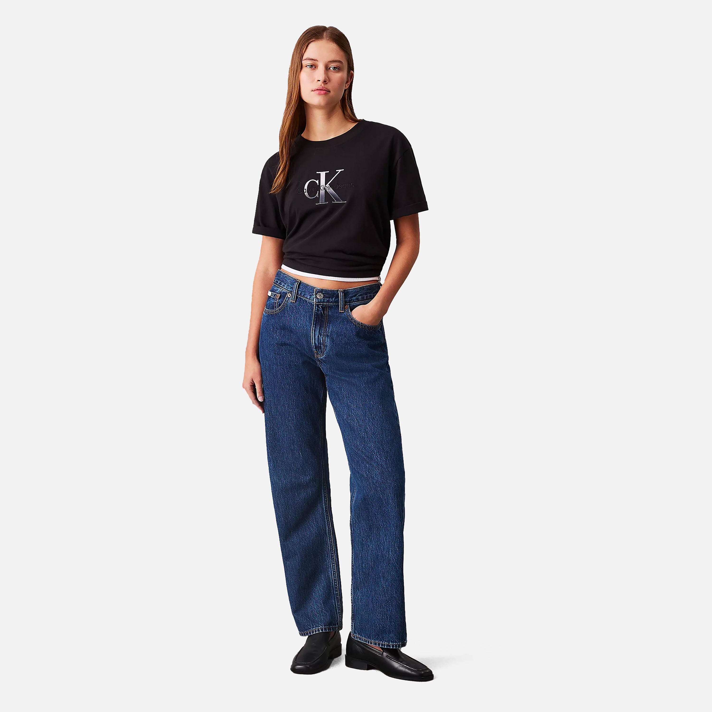 CALVIN JEANS T-SHIRT EMBROIDERED MONOLOGO