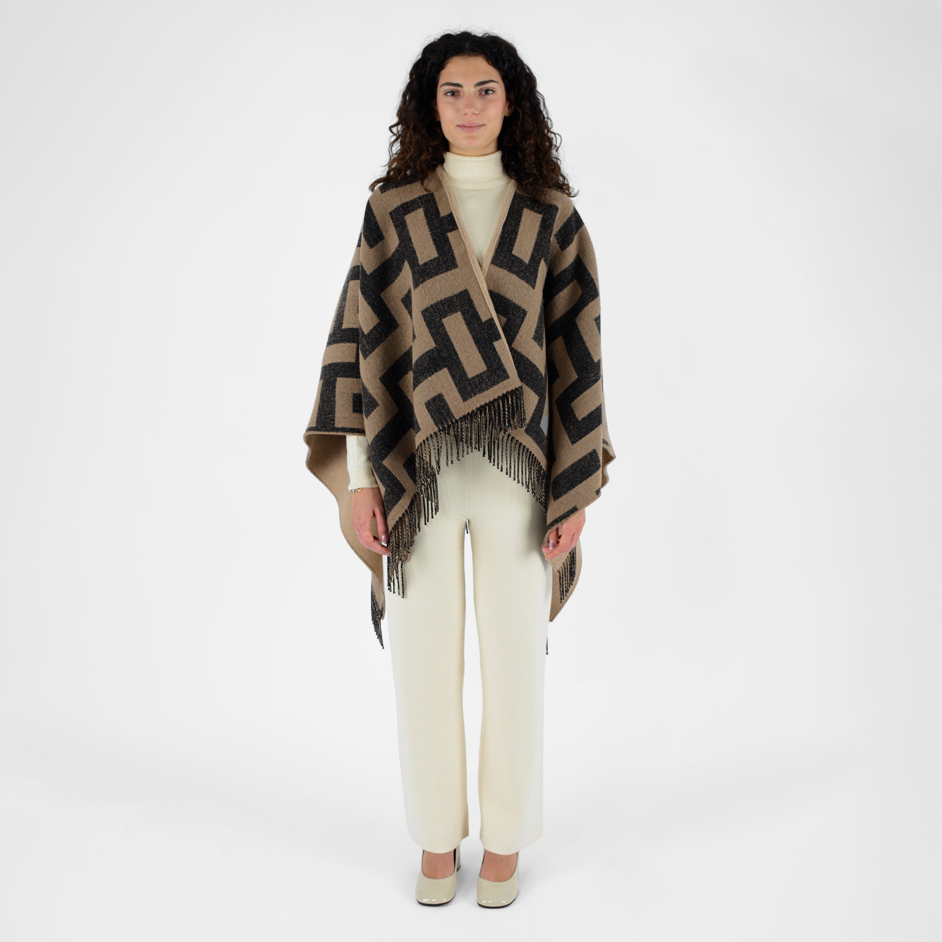 ACANFORA JACQUARD WOOL CAPE