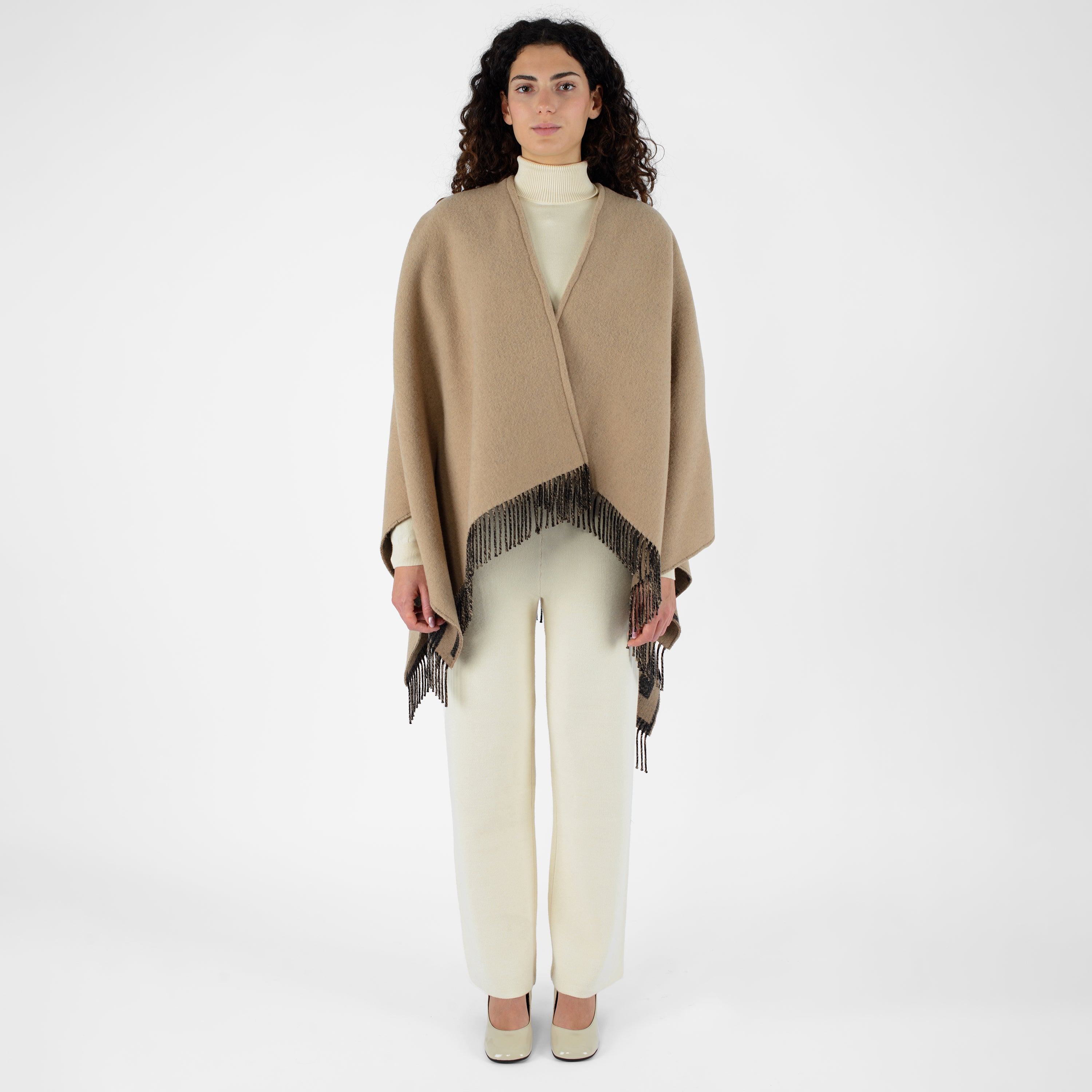 ACANFORA JACQUARD WOOL CAPE